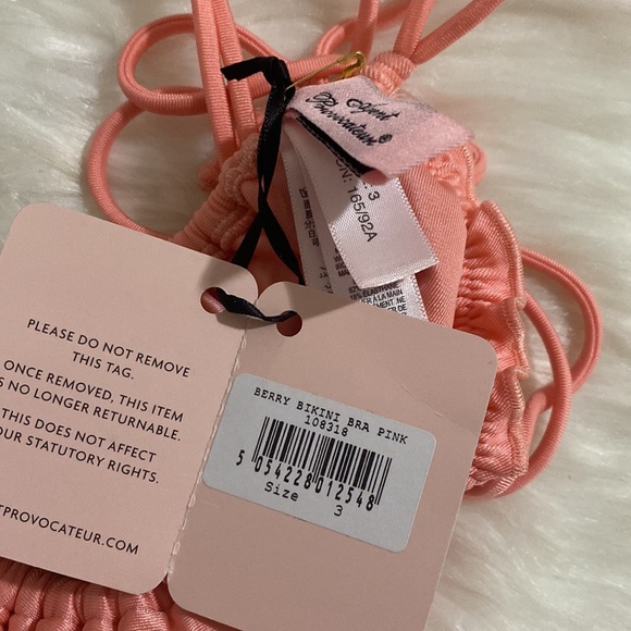 Agent Provocateur Berry Coral Bikini Top AP3 Medium NWT - Picture 10 of 10
